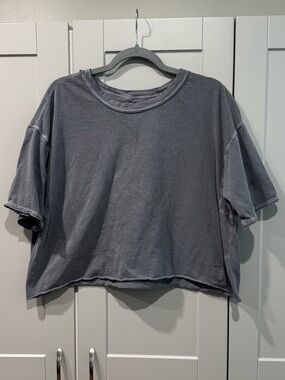 FP Movement by Free People Washed Charcoal Cropped Tee